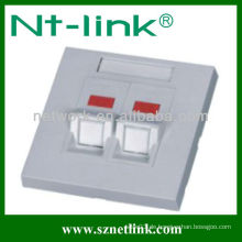 UK Standard weiße Farbe 86 X 86mm 2 Port rj45 Faceplate